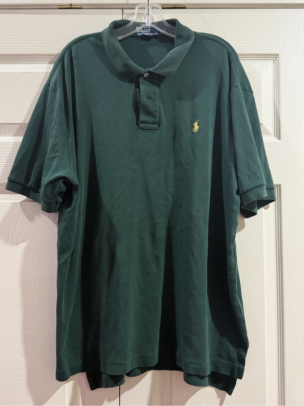 Polo Ralph Lauren Shirt Men’s 2XL Green Short Sleeve Yellow Pony